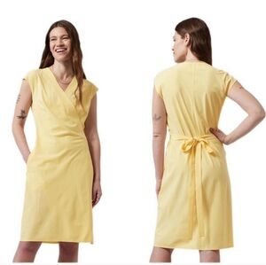 Athleta Yellow Wrap Dress Can fit medium